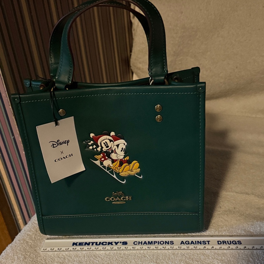 Coach green Disney sled motif Dempsey tote 22